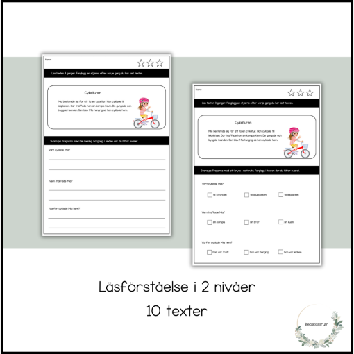 Läsförståelse - 10 texter i 2 nivåer