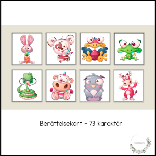 Berättelsekort - 73 karaktärer