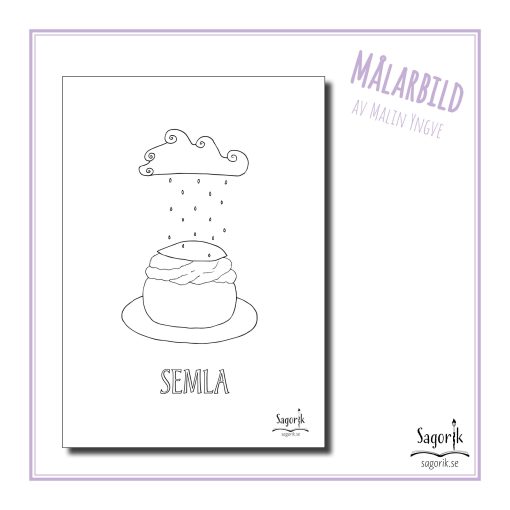Målarbild semla. Semmeldagen.