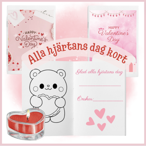 Alla hjärtans dag kort (6 olika motiv)