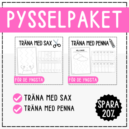 Pysselpaket För de yngsta, träna med sax- klipp frisyrer och träna med penna- rita väder