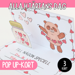 Alla hjärtans dags - kort: pop up