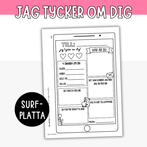 Alla hjärtans dags - surfplattan, jag tycker om dig