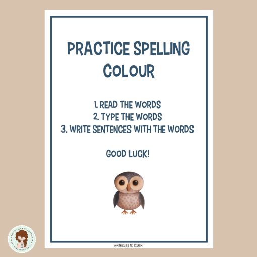 Practice spelling - colour