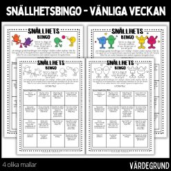Snällhetsbingo - vänliga veckan