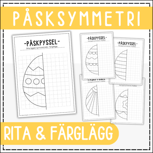 Påskpyssel: Symmetri- rita och färglägg påskägg
