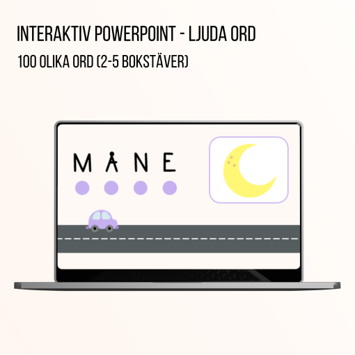 Träna på att ljuda - Interaktiv PowerPoint med 100 ord (2-5 bokstäver)