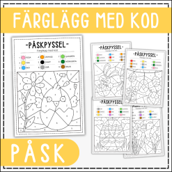 Påskpyssel- färglägg med kod