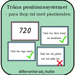 Träna positionssystemet - para ihop påstående med tal
