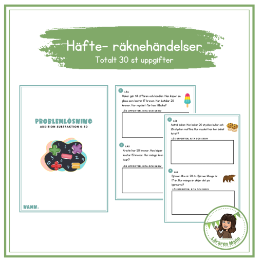 Häfte - räknehändelser / problemlösning +- 0-50