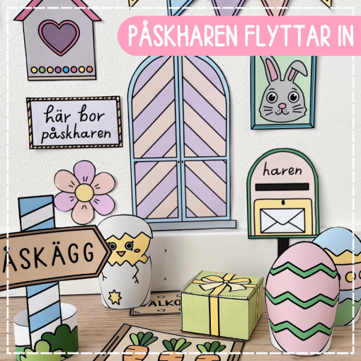 Påskpyssel: låt påsknissen flytta in- påskharens nissedörr och tillbehör