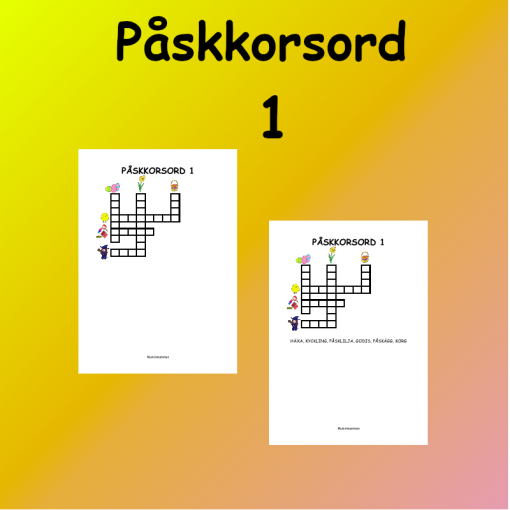Påsk 1 Korsord
