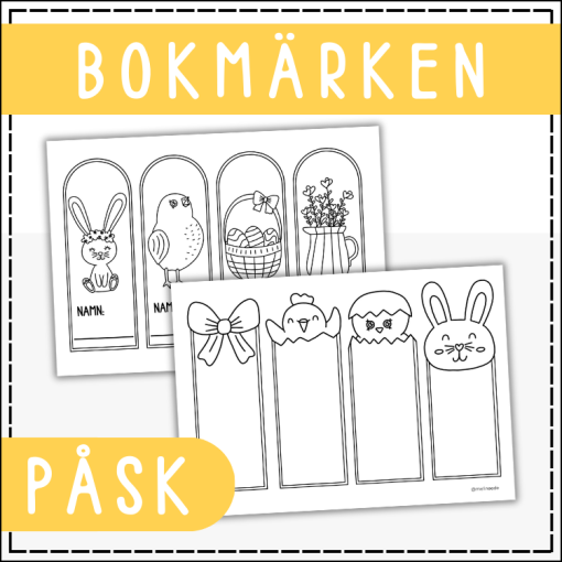 Påskpyssel- pyssla bokmärken till påsk