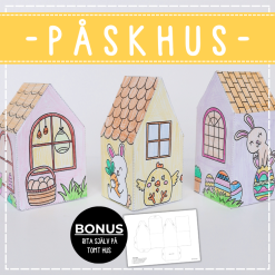 Påskpyssel- färglägg och gör hus i 3D