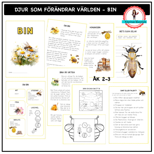 Om bin - åk 2-3 - djur som förändrar världen