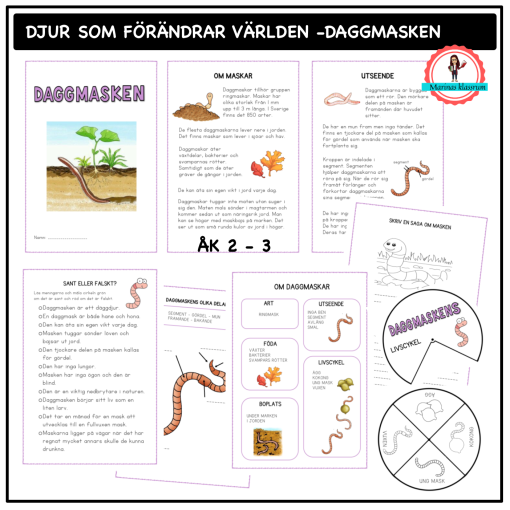 Om daggmasken - åk 2-3 - djur som förändrar världen