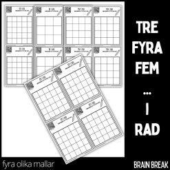 Tre, fyra fem ... i rad - 4 olika mallar