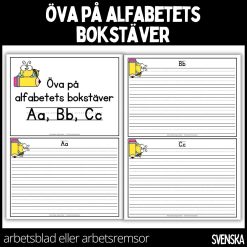 Välskrivning – alfabetet, a-ö - stora paketet