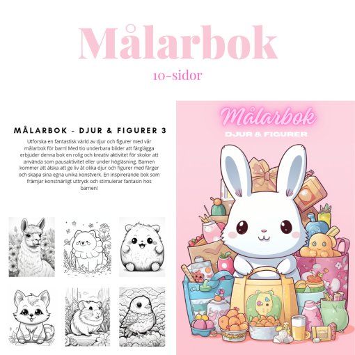 Målarbok - Djur & figurer 3