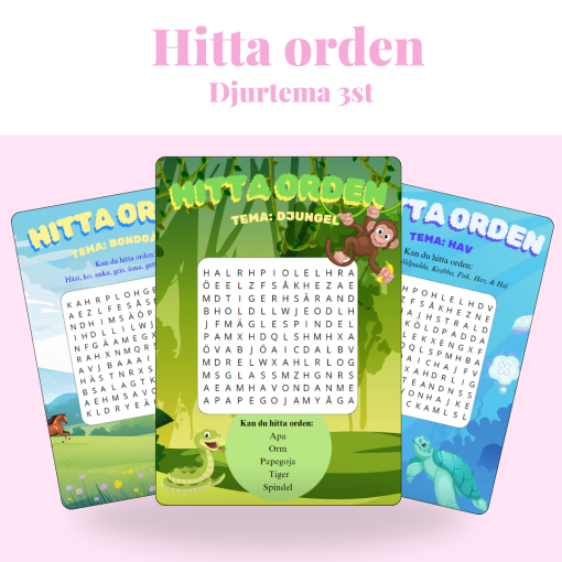 Hitta orden - Djurtema