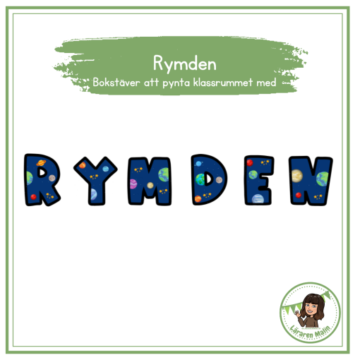 Rymden - bokstäver till klassrummet