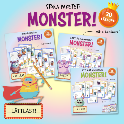Lättläst läsförståelse - Stora monsterpaketet!
