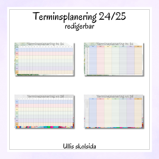 Mall för terminsplanering 24/25 – redigerbar