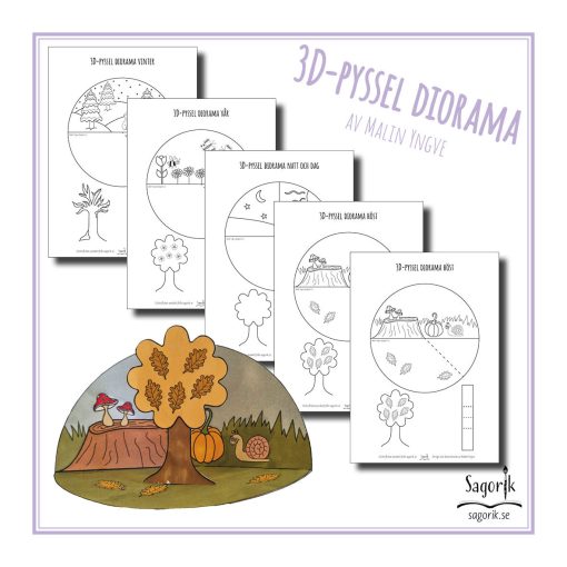 3d-pyssel diorama årstiderna