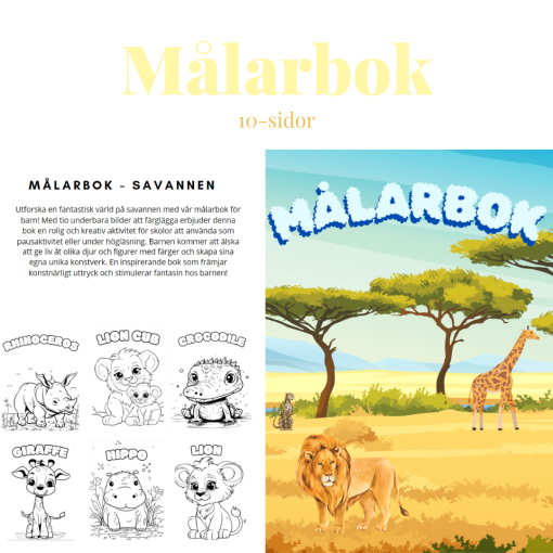 Målarbok - Savannen