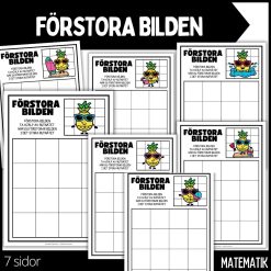 Förstora bilden - rita & färglägg - 7 sidor