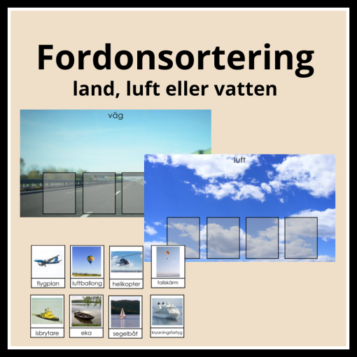 Fordonsortering - luft, land eller vatten