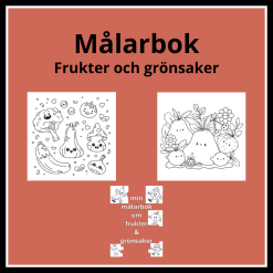 Målarbok - frukter och grönsaker