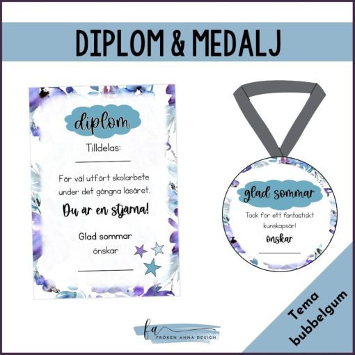 Diplom och medalj till skolavslutningen