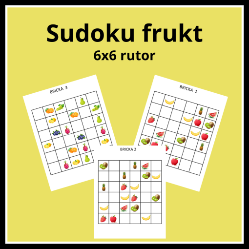 Sudoku frukt 6x6