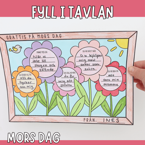 Mors dag-pyssel: fyll i blommorna