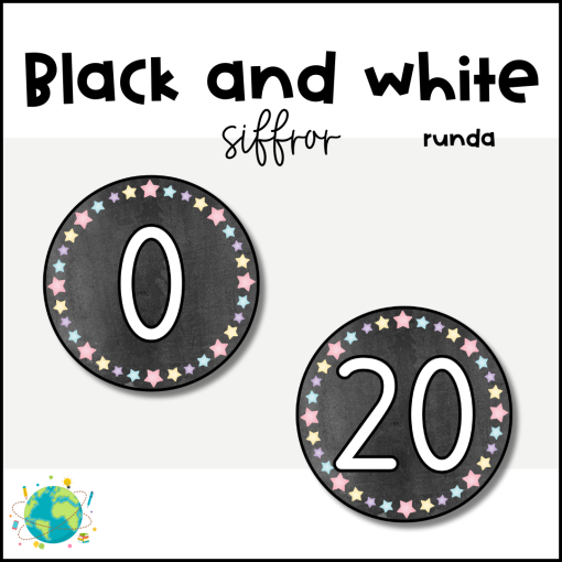 Black and white - Siffror 0-20 runda
