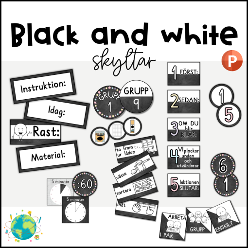 Black and white - Skyltar