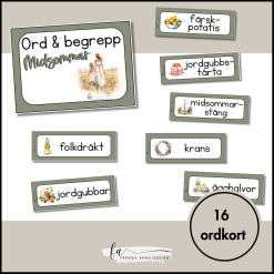 Ord- och begreppskort: Midsommar