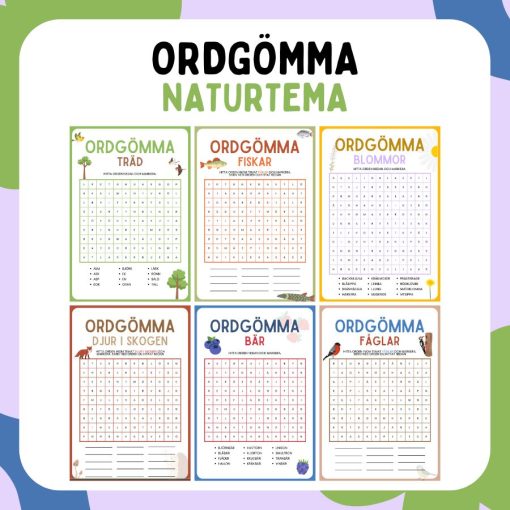 Ordgömma: Naturtema (flerpack)