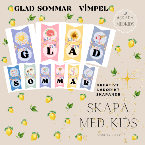 Glad sommar - vimpel vikbar