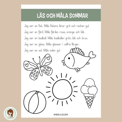 Läs och måla - tema sommar