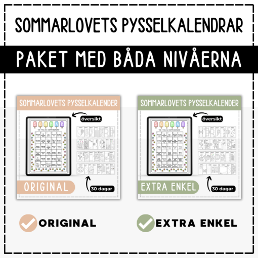 KOMBO sommarlovets pysselkalendrar