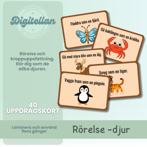 Uppdragskort - Rör dig som ett djur