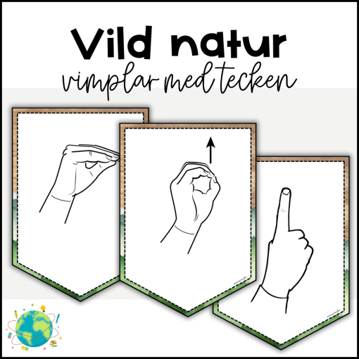 Vild natur - Vimplar med tecken