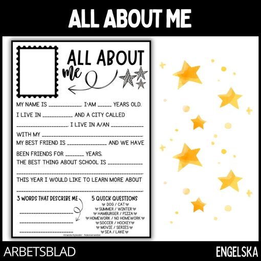 All about me (lär känna mig)