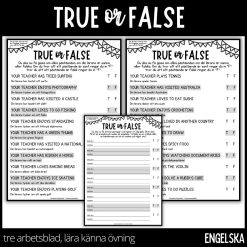 True or false - 3 arbetsblad - 2