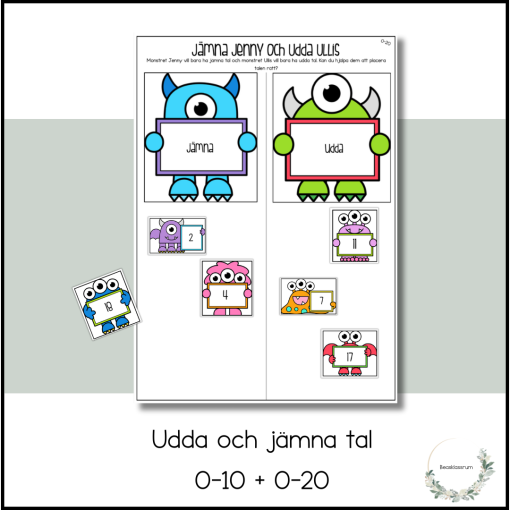 Udda och jämna monstertal 0-10 + 0-20