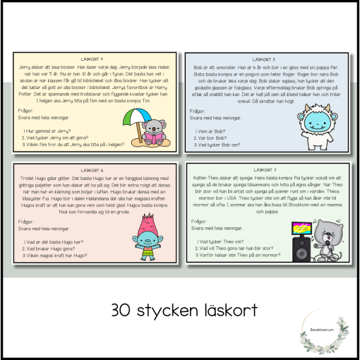 Läskort - 30 stycken