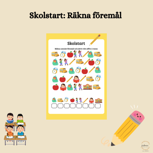 Skolstart: Räkna föremål
