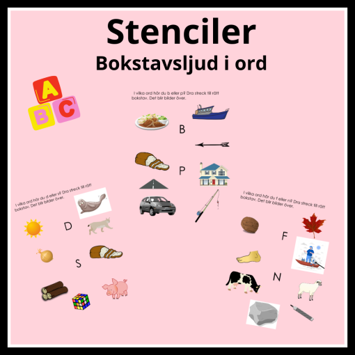 Stenciler: Bokstavsljud i ord